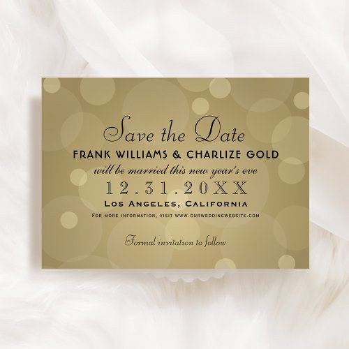 Elegant Champagne Gold and Black Wedding Save The Date