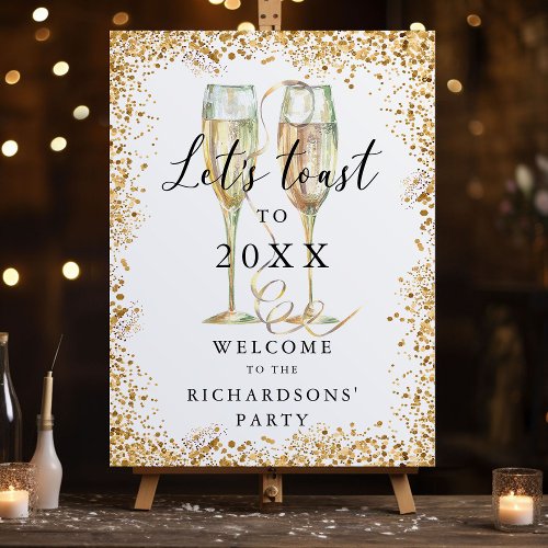 Elegant Champagne Gold Glitter Welcome Sign