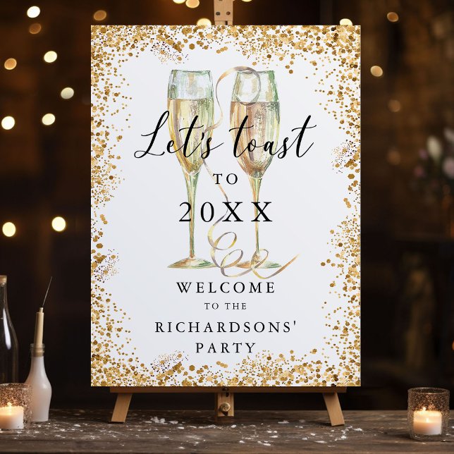 Elegant Champagne Gold Glitter Welcome Sign (Creator Uploaded)
