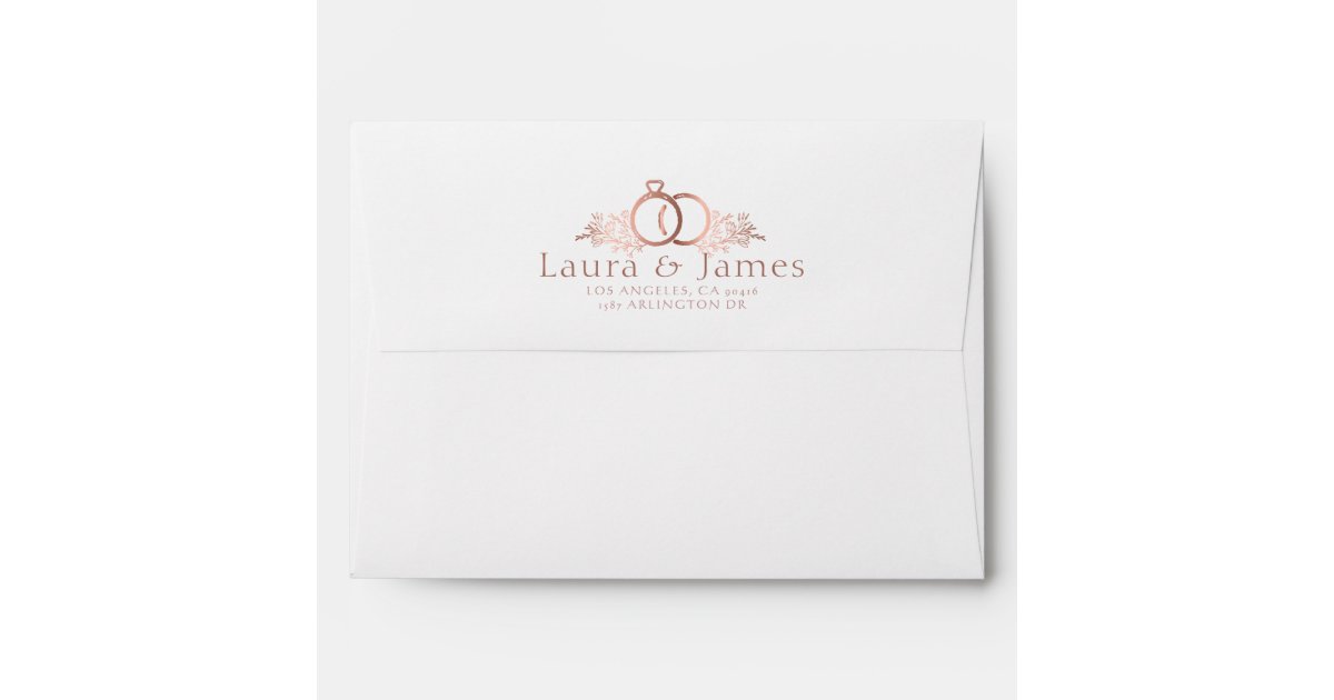 Trendy Faux Glitter Rose Gold Elegant 5x7 Envelope, Zazzle in 2023