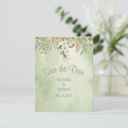 Elegant Champagne Ivory Floral Save the Date