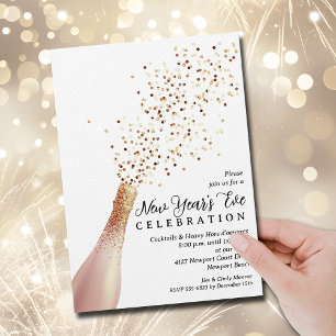 Elegant Champagne New Year's Eve Invitation
