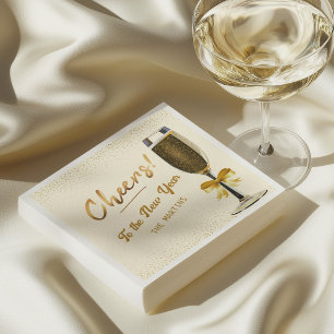Elegant Champagne New Year's Eve Napkins