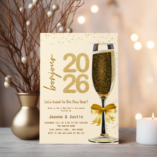 Elegant Champagne New Year's Eve Party Invitation