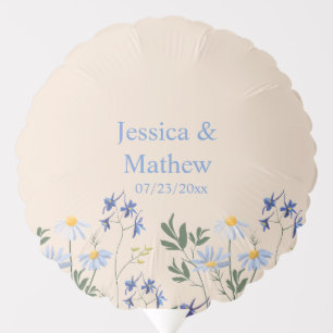 Elegant Champagne Purple Field Flowers Wedding Balloon