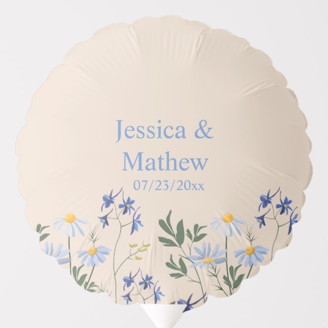Elegant Champagne Purple Field Flowers Wedding  Balloon (Front)