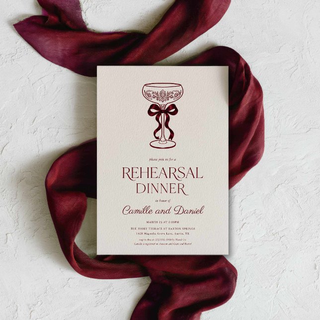 Elegant Champagne Rehearsal Dinner Invitation (Champagne Rehearsal Dinner Invitation )