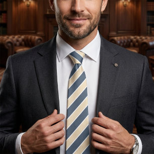 Elegant Champagne Slate Father of the Bride Neck Tie