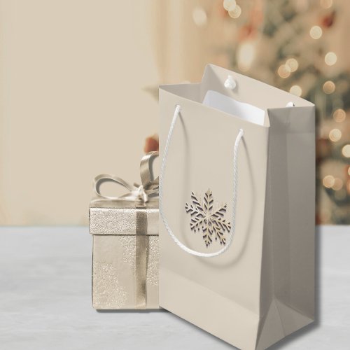 Elegant Champagne Snowflake Gift Bag