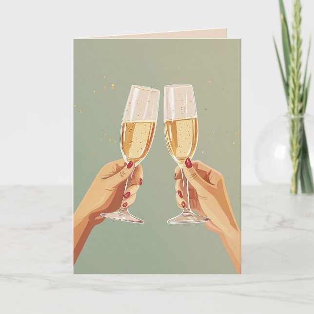 Elegant Champagne Toast Celebration Invitation (Front)