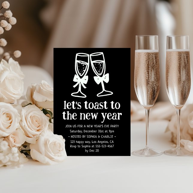 Elegant Champagne Toast New Year’s Eve Party       Invitation (Creator Uploaded)