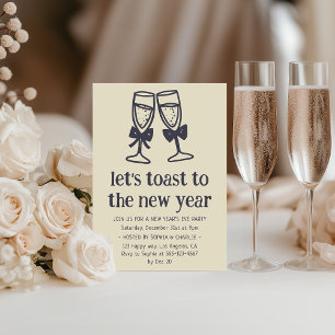 Elegant Champagne Toast New Year’s Eve Party       Invitation