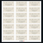 Elegant Champagne Wedding Guest Address Labels<br><div class="desc">These elegant champagne wedding guest address labels are perfect for a simple wedding. The minimalist light beige and gray design features fancy romantic typography with modern glam style. Customizable in any color. Keep the design minimal and classy, as is, or personalize it by adding your own graphics and artwork. Customize...</div>