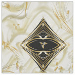 Elegant Champane Silk &amp; Gold abstract flowers Fabr Fabric