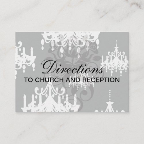 elegant chandelier black white damask business cards