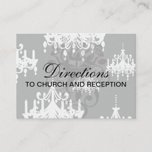 Customizable elegant chandelier black white damask business cards