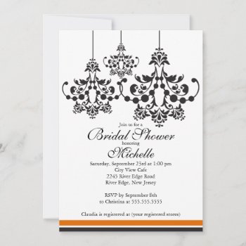 Elegant Chandelier Bridal Shower Invitation by alleventsinvitations at Zazzle