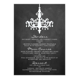Elegant Chandelier Chalkboard Wedding Collection Card