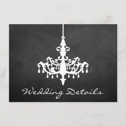 Elegant Chandelier Chalkboard Wedding Collection Enclosure Card