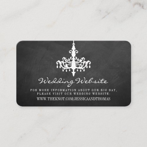 Elegant Chandelier Chalkboard Wedding Collection Enclosure Card