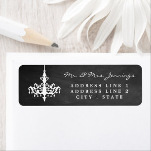 Elegant Chandelier Chalkboard Wedding Collection Label