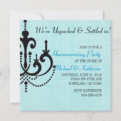 Elegant Chandelier Housewarming Party Invitation