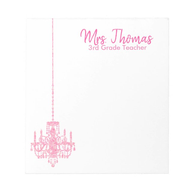 Elegant Chandelier Notepad (Pink) (Front)