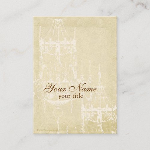 Elegant Chandelier Parchment Custom Business Cards