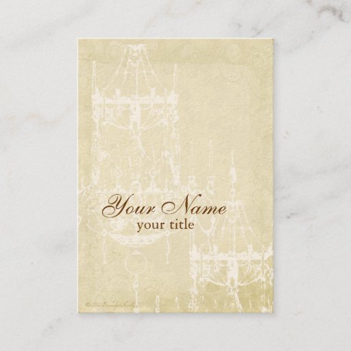 Customizable Elegant Chandelier Parchment Custom Business Cards