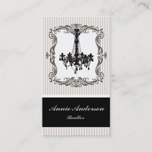 Elegant Chandelier Real Estate Business Cards