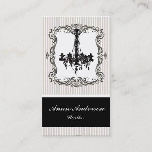 Customizable Elegant Chandelier Real Estate Business Cards