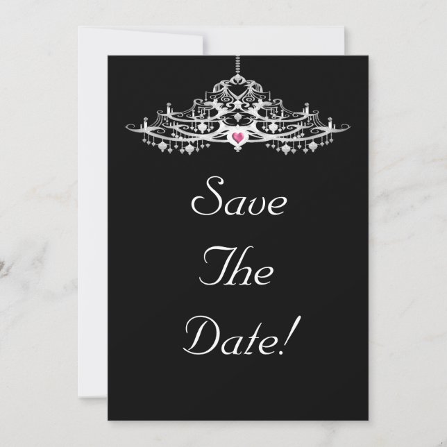 Elegant Chandelier Save The Date Wedding Invitation (Front)