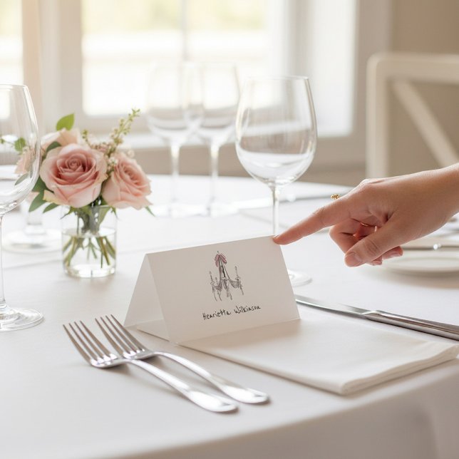 Elegant Chandelier Script Name Wedding place card (Creator Uploaded)