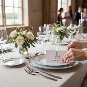 Elegant Chandelier Script Name Wedding place card