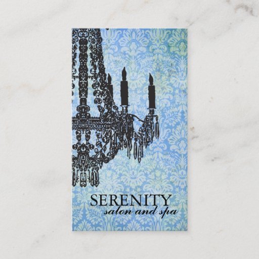 Customizable Elegant Chandelier Spa Business Card