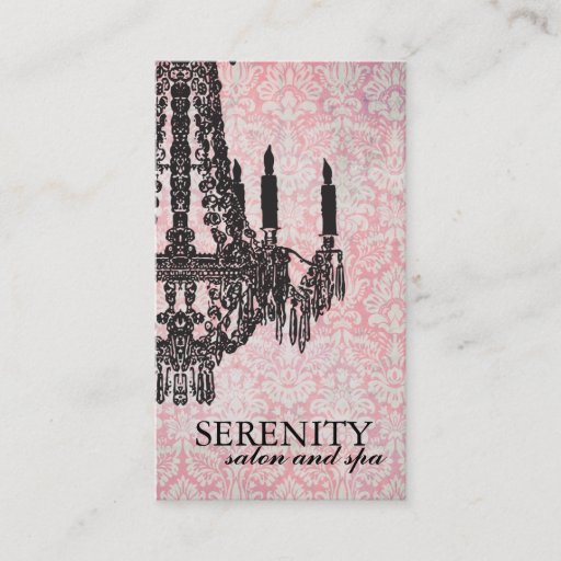 Customizable Elegant Chandelier Spa Business Card