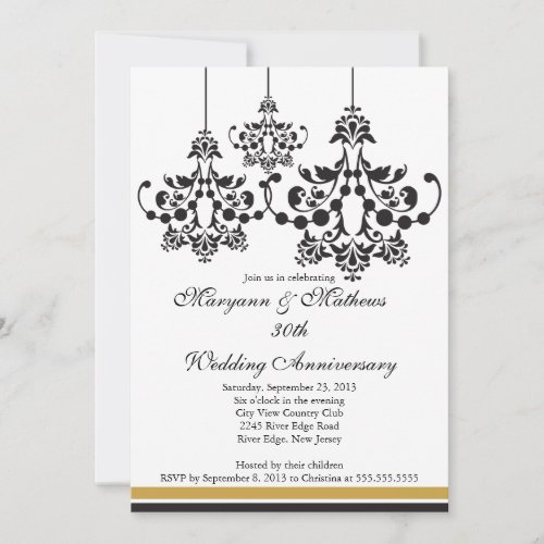 Elegant Chandelier Wedding AnniversaryInvitation Invitation