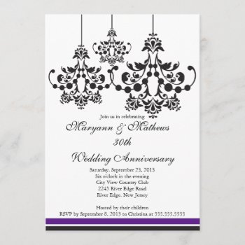 Elegant Chandelier Wedding Anniversaryinvitation Invitation by alleventsinvitations at Zazzle