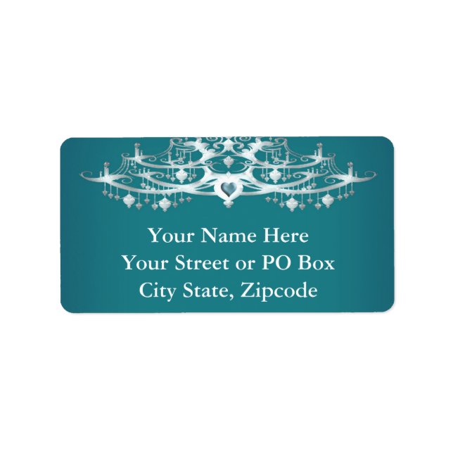 Elegant Chandelier Wedding Label (Front)