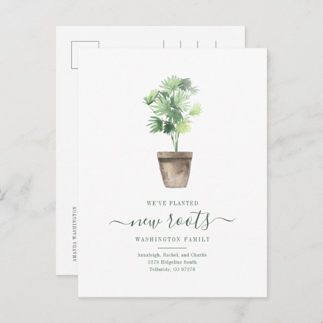 Elegant Change of Address Moving Announcement Postcard (Front/Back)