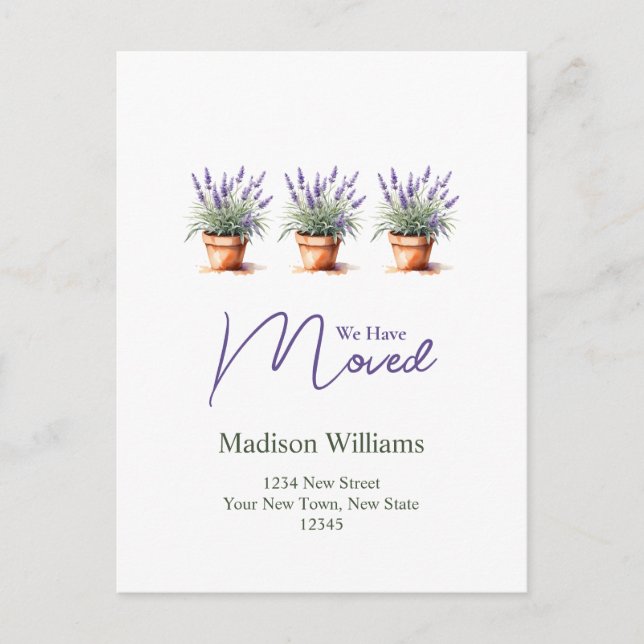 Elegant Change of address  | Moving Announcement Postcard (Front)