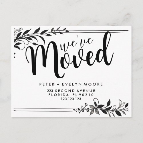 elegant Change of address we have moved Announcement Postcard