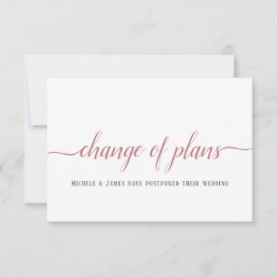 Elegant Change of Plans Wedding Date Postponement Announcement