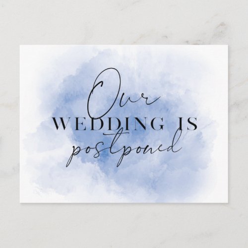 Elegant Change of Plans Wedding Postponement Announcement Postcard