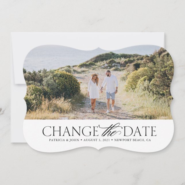 Elegant Change the Date Card (Front)