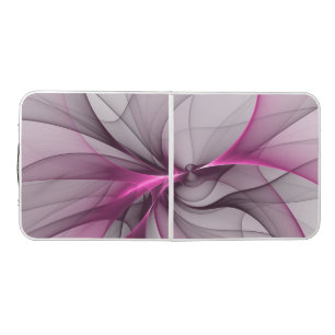 Elegant Chaos Modern Abstract Pink Fractal Art Beer Pong Table