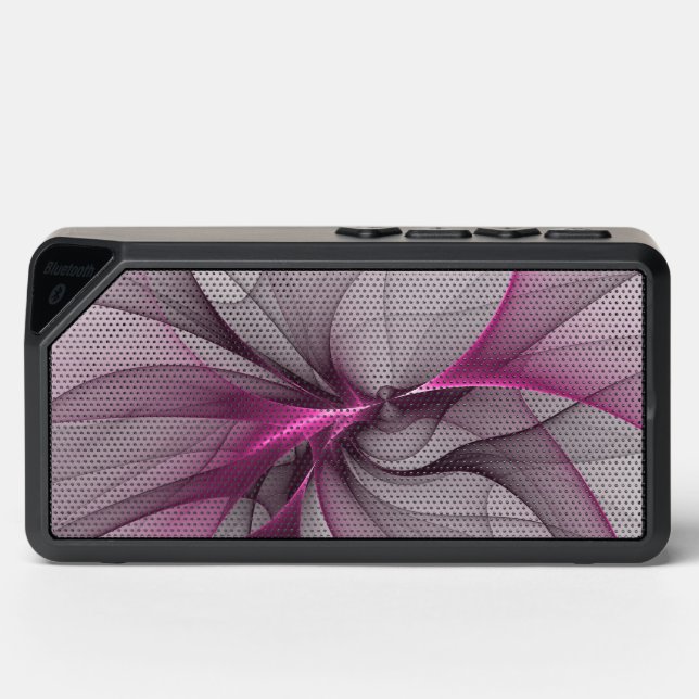 Elegant Chaos Modern Abstract Pink Fractal Art Bluetooth Speaker (Front)