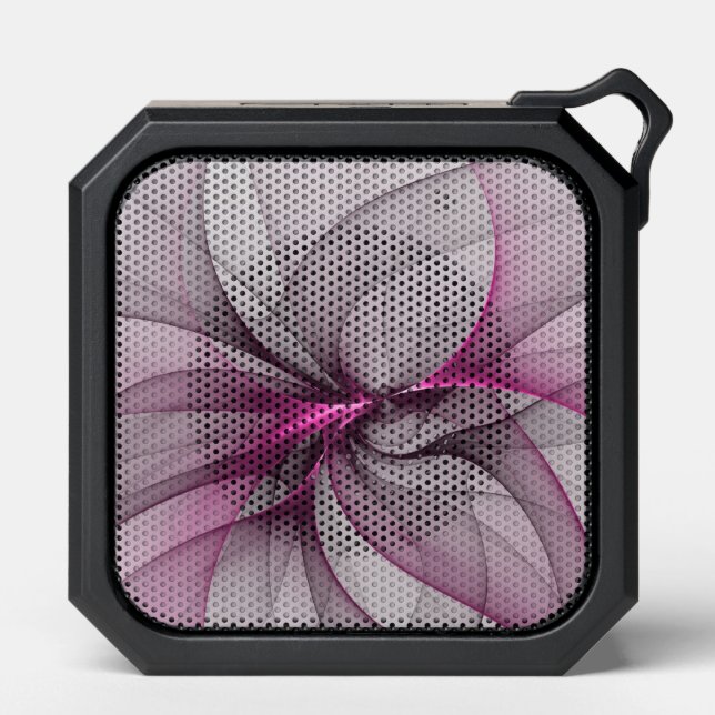 Elegant Chaos Modern Abstract Pink Fractal Art Bluetooth Speaker (Front)