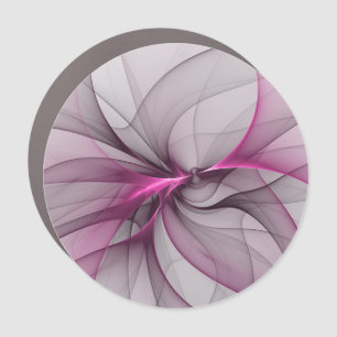 Elegant Chaos Modern Abstract Pink Fractal Art Car Magnet