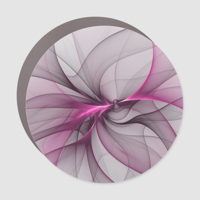 Elegant Chaos Modern Abstract Pink Fractal Art Car Magnet (Front)